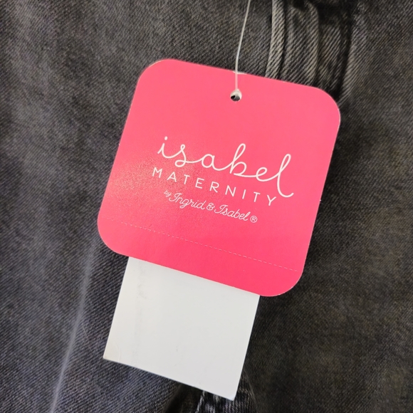 Isabel Maternity Jeans Charcoal Power Stretch Denim Raw Hem Side Panel Elastane - Picture 7 of 7